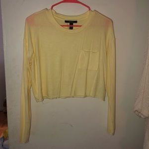 yellow crop top shirt w pocket